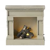 Miniatyr fireplace brasa med sken Off White